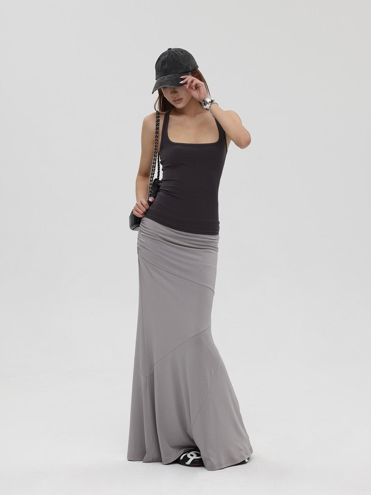 iamxiaa Square Neck Embroidered Slim Fit Women&