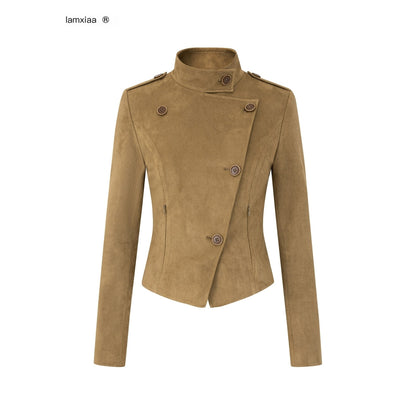 iamxiaa_Stand_Collar_Slanted_Front_Back_Buttons_Slim_Women&