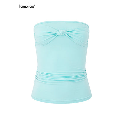 iamxiaa_Straight_Neck_Twist_Bow_Ruched_Women&