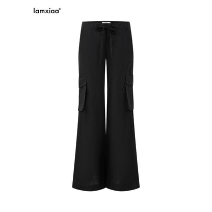 iamxiaa_Streetstyle_Low_Rise_Drawstring_3d_Cargo_Women&