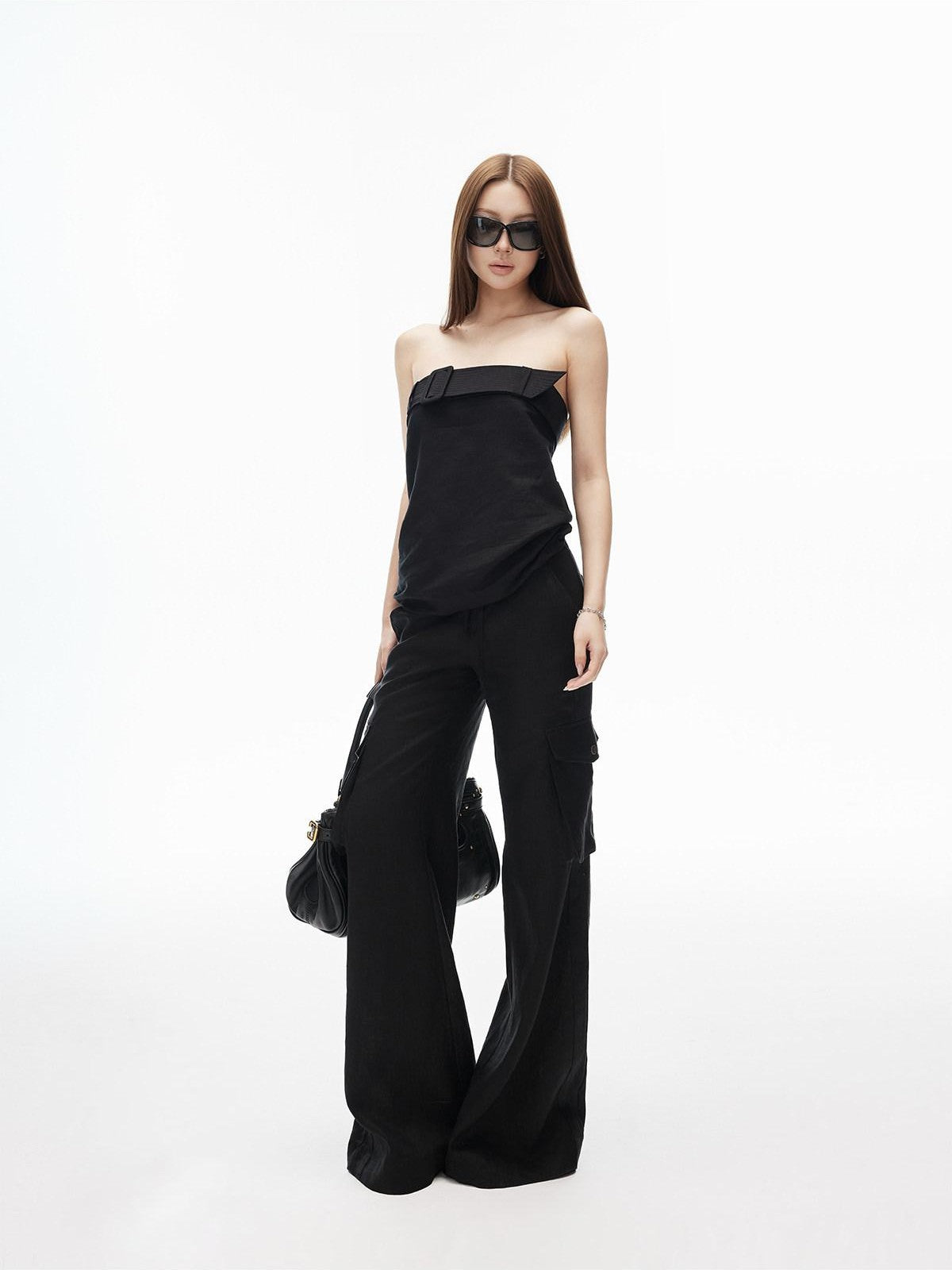 iamxiaa Streetstyle Low Rise Drawstring 3d Cargo Women&
