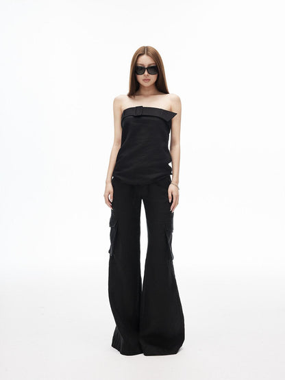 iamxiaa Streetstyle Low Rise Drawstring 3d Cargo Women&