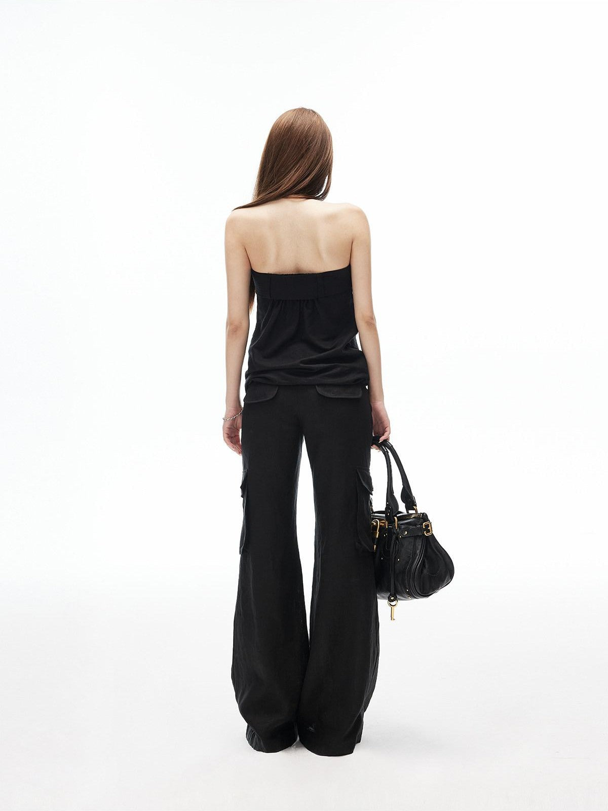 iamxiaa Streetstyle Low Rise Drawstring 3d Cargo Women&