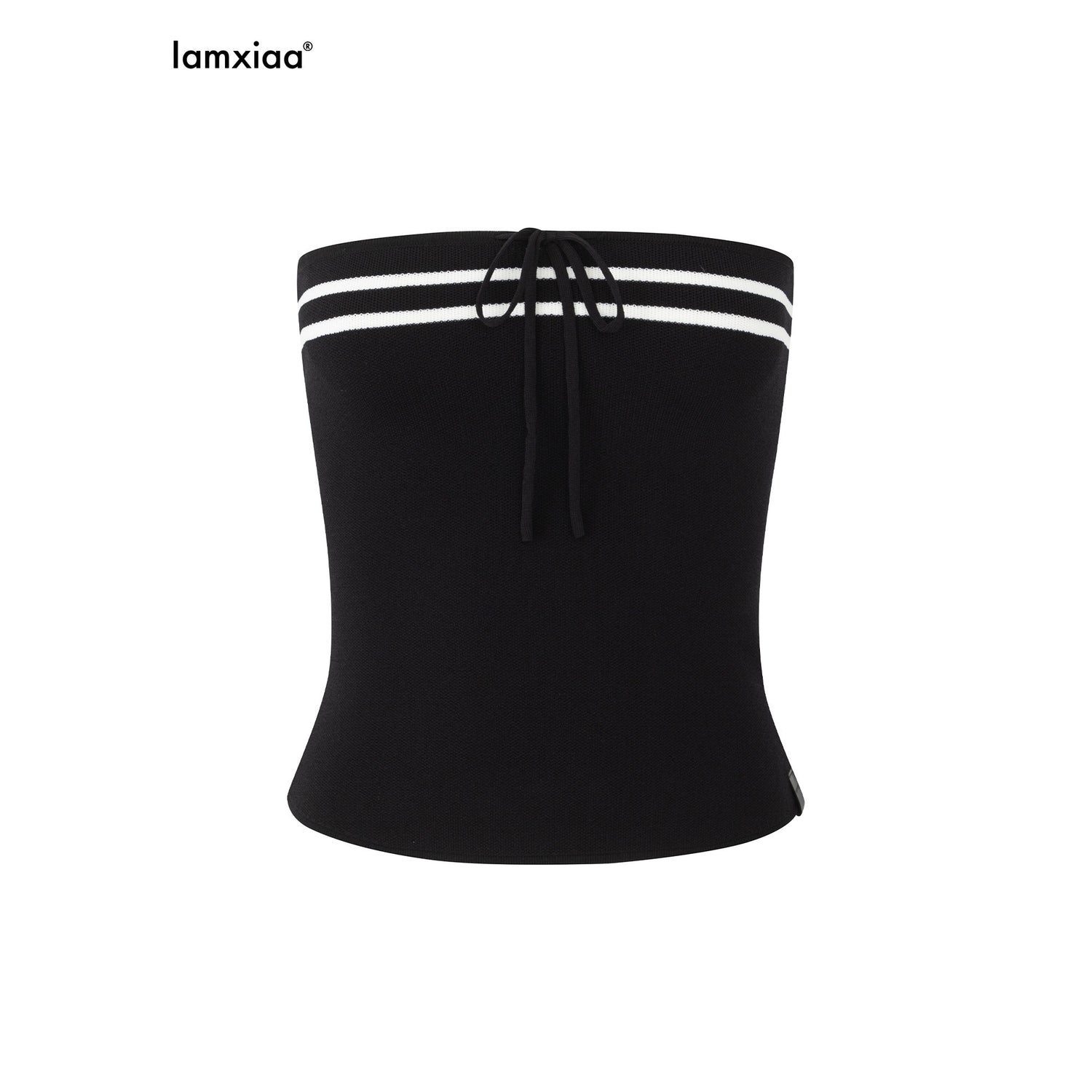 iamxiaa_Striped_Jacquard_Bandeau_And_Low_Waist_Skirt_Women&