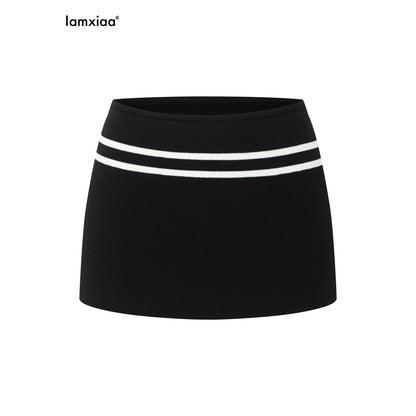 iamxiaa_Striped_Jacquard_Bandeau_And_Low_Waist_Skirt_Women&