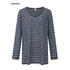 iamxiaa_Striped_Snowflake_Texture_V-neck_Pocket_Loose_Knit_Women&