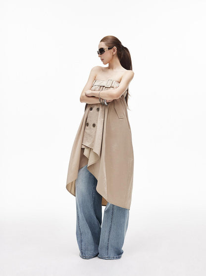 iamxiaa Subtle Sheen Bardot Neck Double Row Two Way Women&