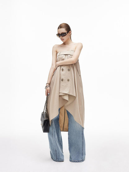 iamxiaa Subtle Sheen Bardot Neck Double Row Two Way Women&