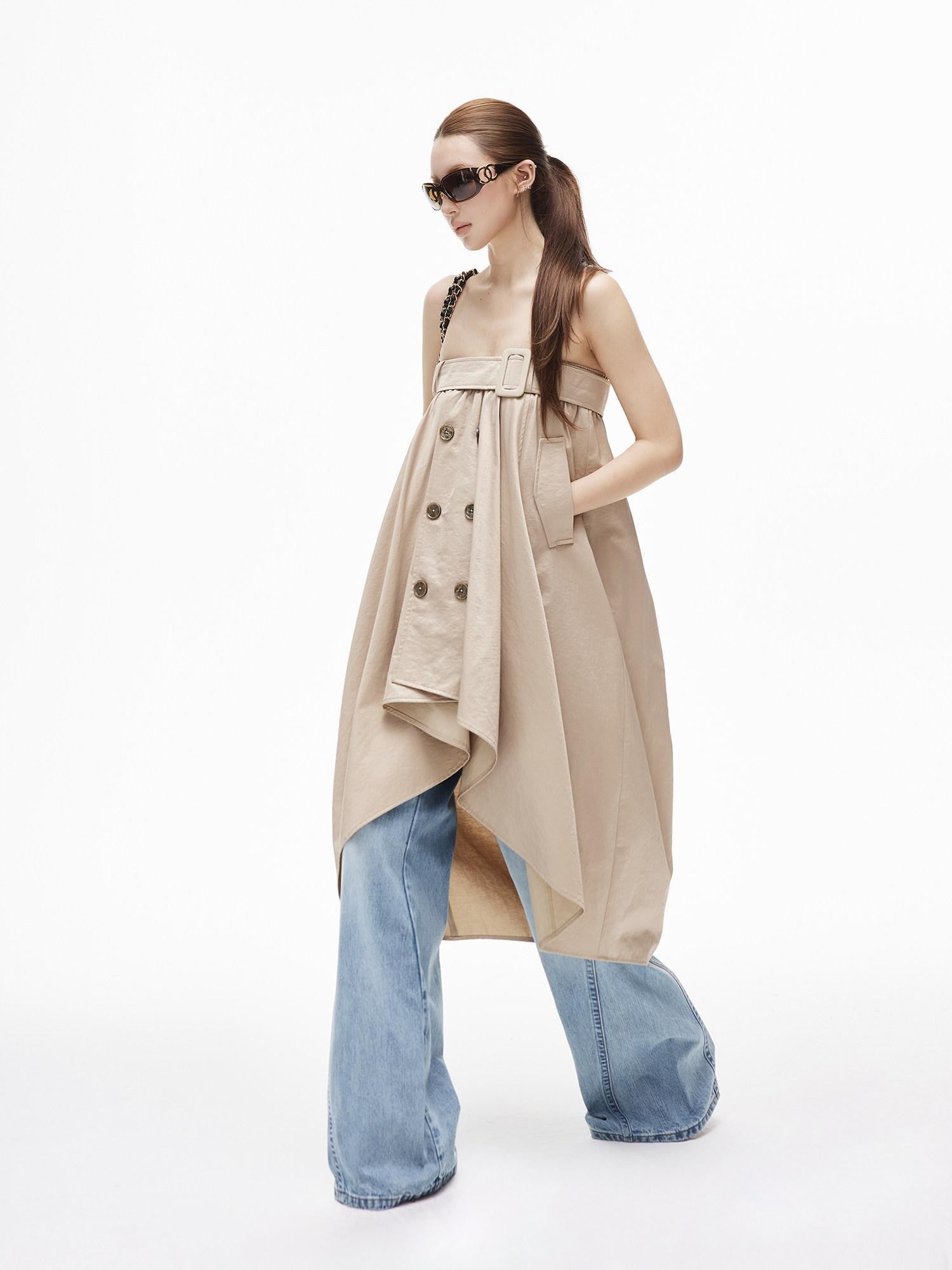 iamxiaa Subtle Sheen Bardot Neck Double Row Two Way Women&