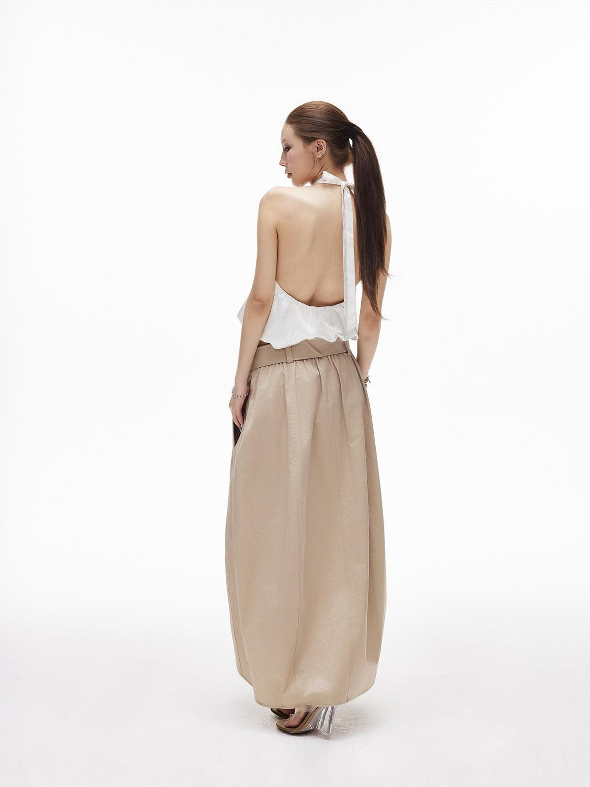 iamxiaa Subtle Sheen Bardot Neck Double Row Two Way Women&