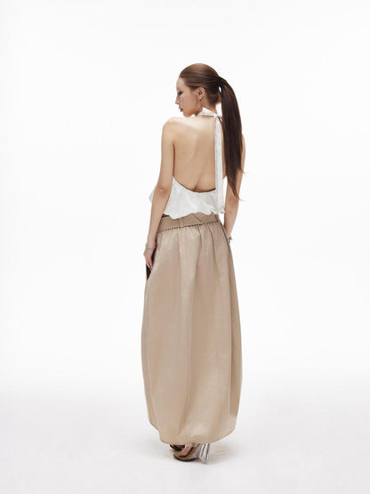 iamxiaa Subtle Sheen Bardot Neck Double Row Two Way Women&