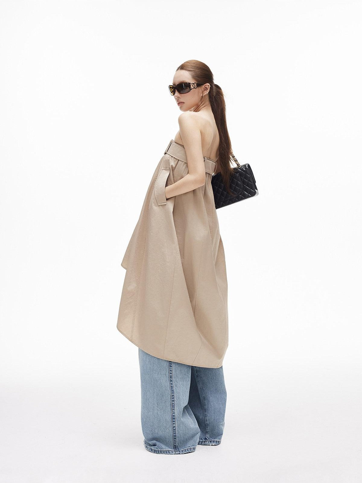 iamxiaa Subtle Sheen Bardot Neck Double Row Two Way Women&