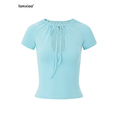 iamxiaa_Teardrop_Cutout_Adjustable_Drawstring_Raglan_Women&