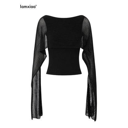 iamxiaa_Textured_Sash_Boat_Neck_Low_Back_Slim_Women&
