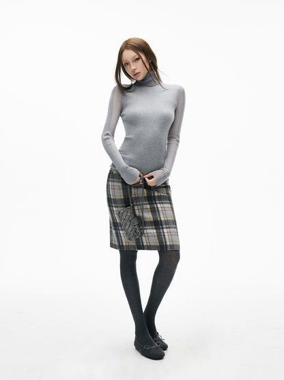 iamxiaa Textured Vertical Rib Knit Splice Women&
