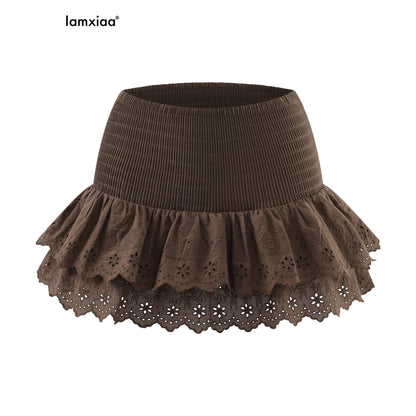 iamxiaa_Tiered_Double_Layer_Ruffle_Ruched_Waist_A_Line_Women&