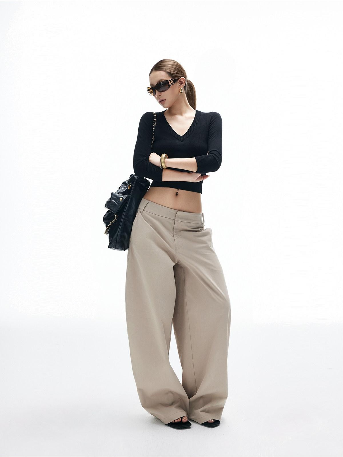 iamxiaa Twill Curved Seam 3d Arc Cut Women&