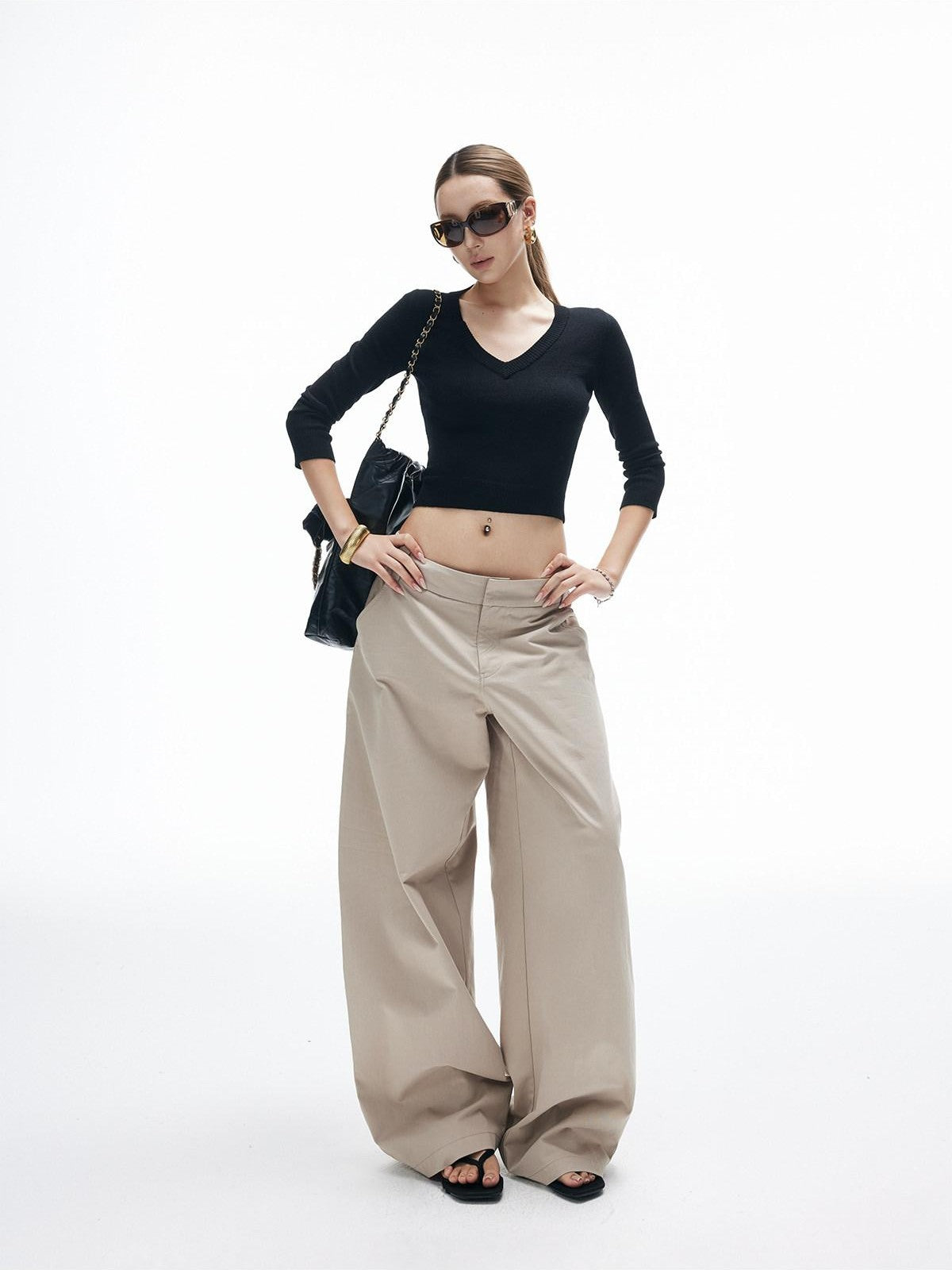 iamxiaa Twill Curved Seam 3d Arc Cut Women&