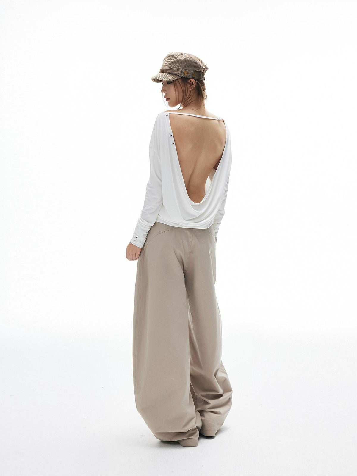 iamxiaa Twill Curved Seam 3d Arc Cut Women&