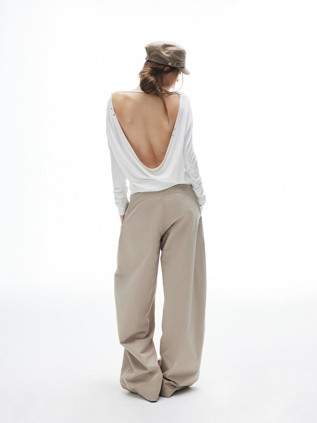 iamxiaa Twill Curved Seam 3d Arc Cut Women&