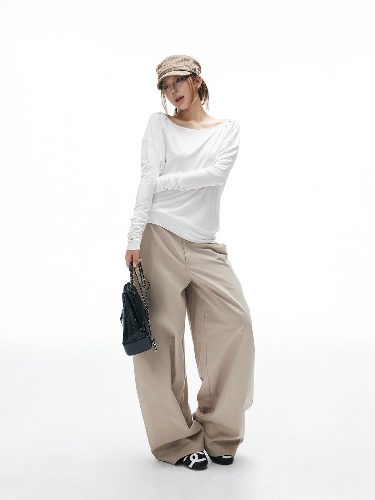 iamxiaa Twill Curved Seam 3d Arc Cut Women&