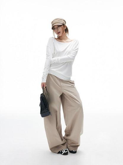 iamxiaa Twill Curved Seam 3d Arc Cut Women&