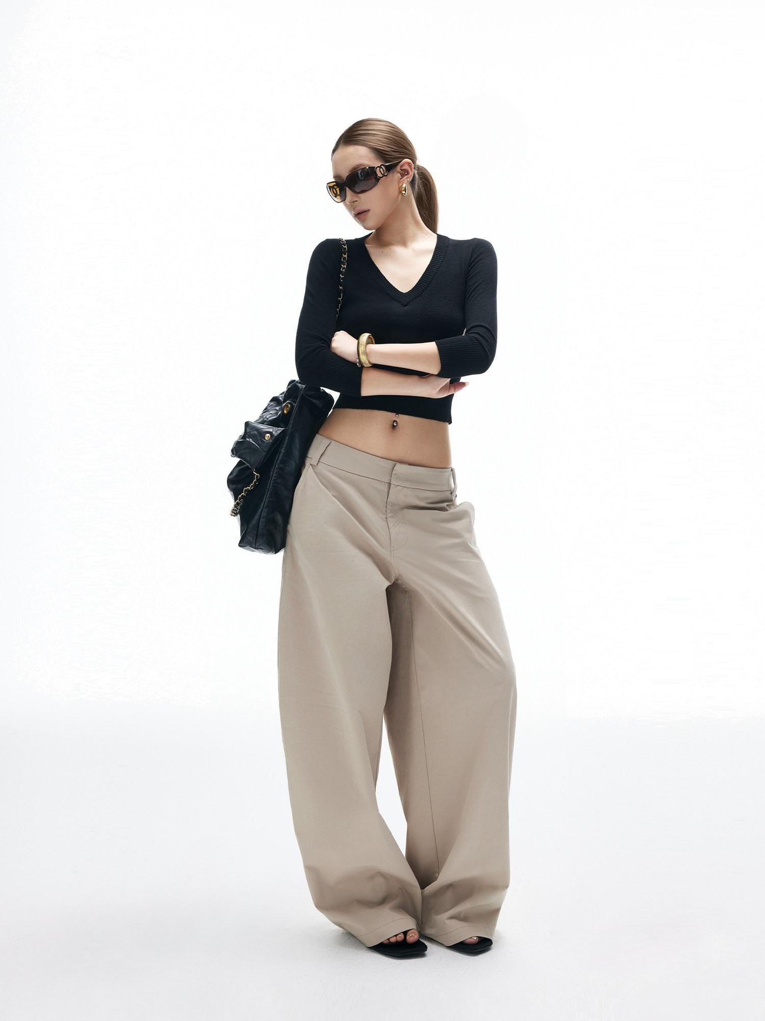 iamxiaa Twill Curved Seam 3d Arc Cut Women&
