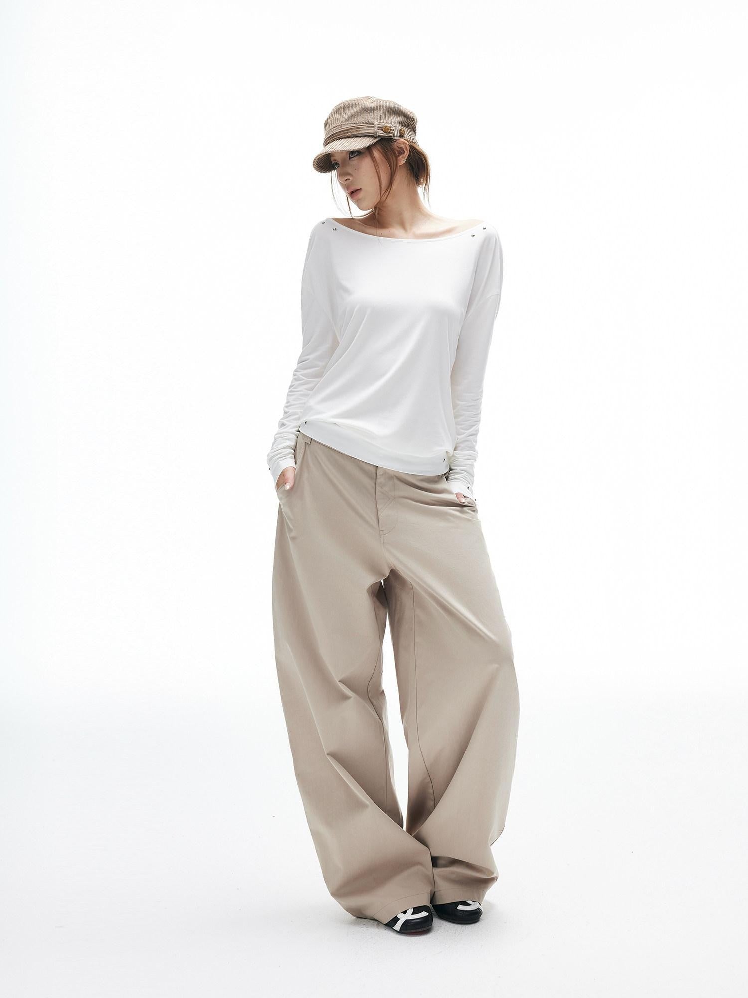 iamxiaa Twill Curved Seam 3d Arc Cut Women&