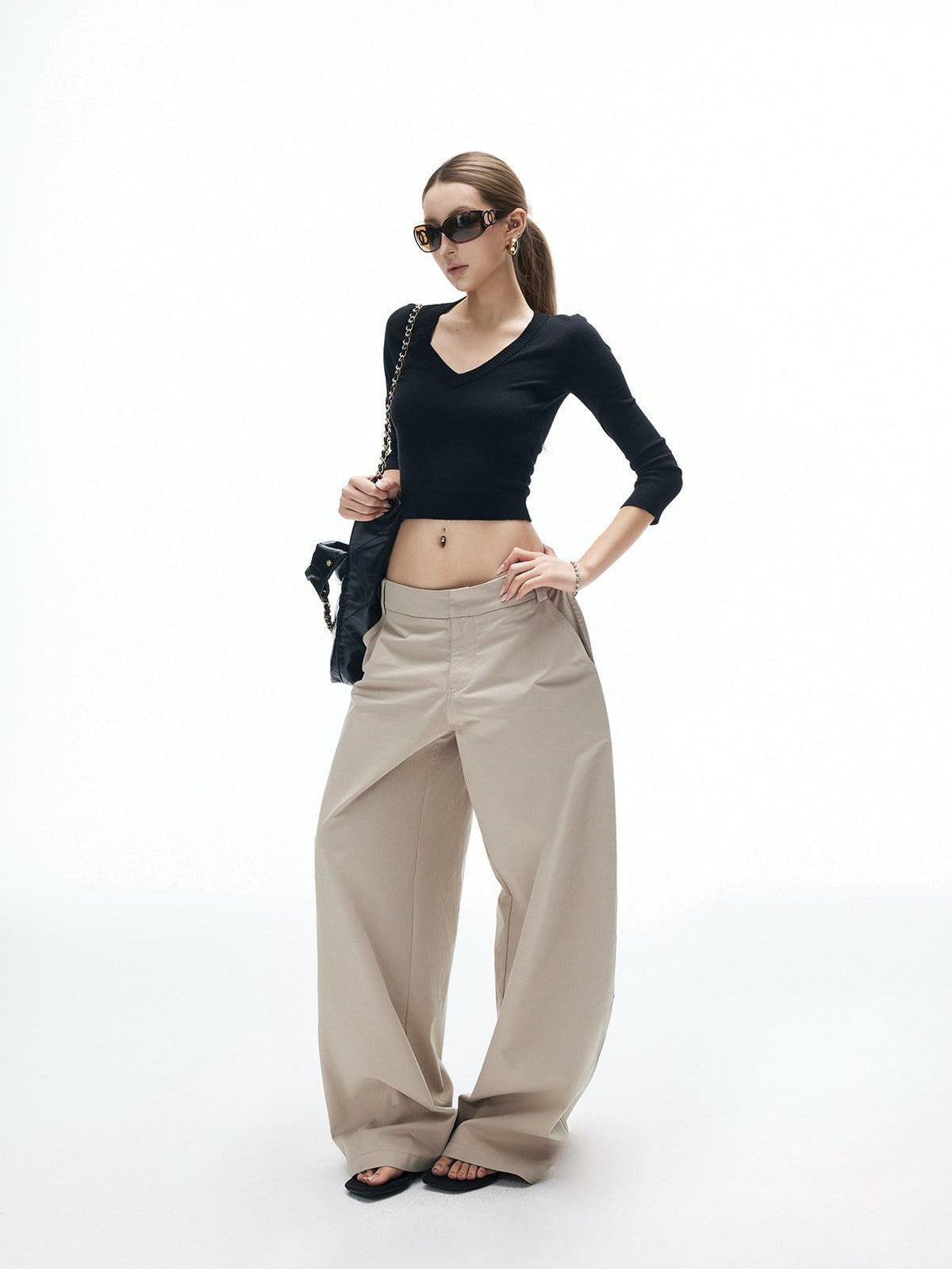 iamxiaa Twill Curved Seam 3d Arc Cut Women&