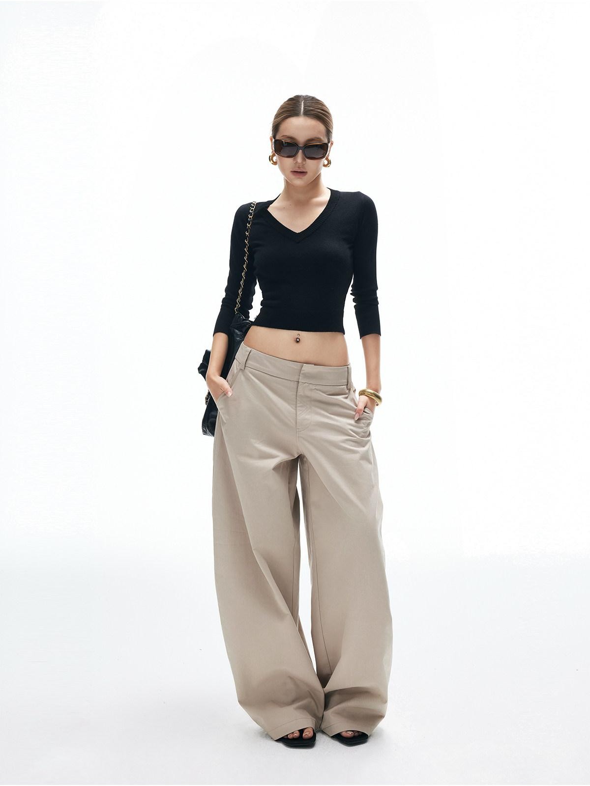 iamxiaa Twill Curved Seam 3d Arc Cut Women&