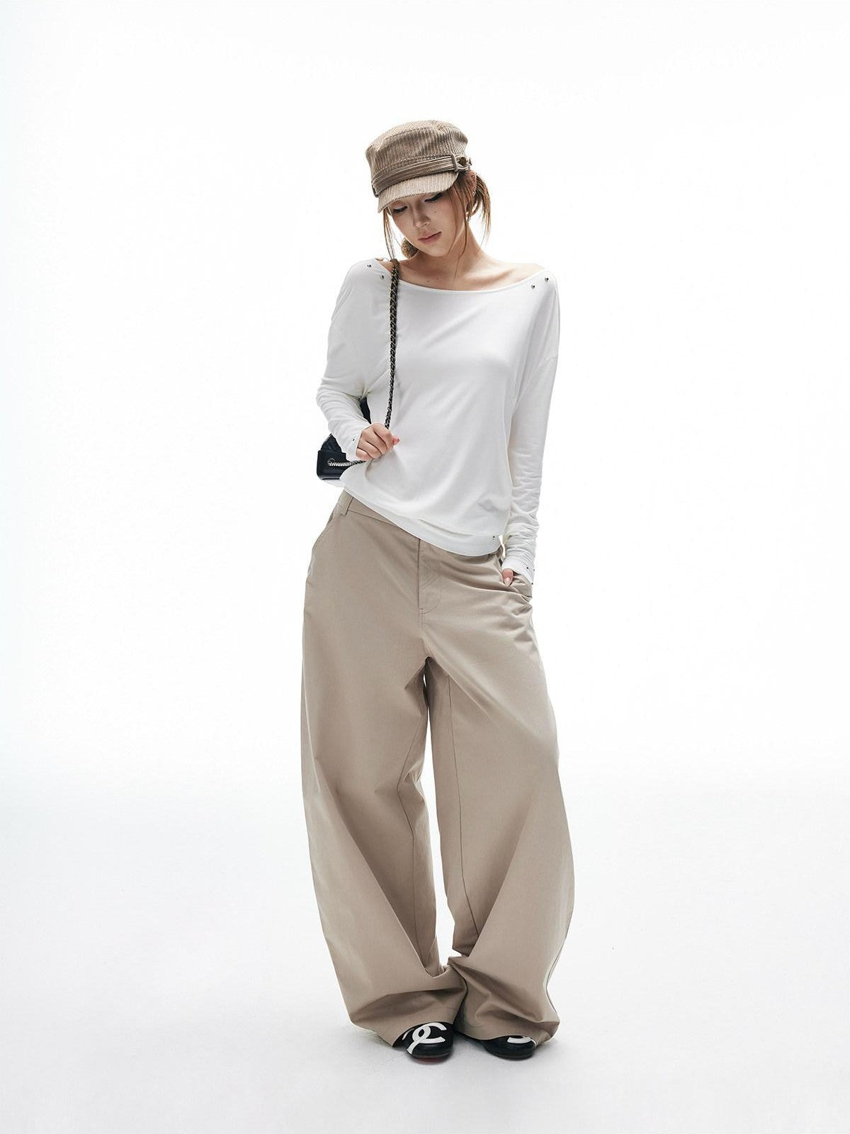 iamxiaa Twill Curved Seam 3d Arc Cut Women&