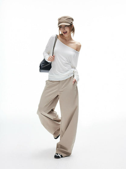 iamxiaa Twill Curved Seam 3d Arc Cut Women&