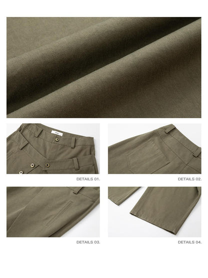 iamxiaa Twill Double Layer Deconstructed Lowrise Curved Women&