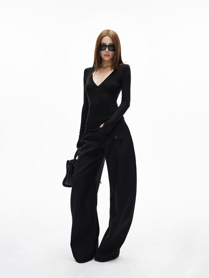 iamxiaa Two Tone 3d Pocket Flap Clean Minimal Rounded Curved Cut Women&