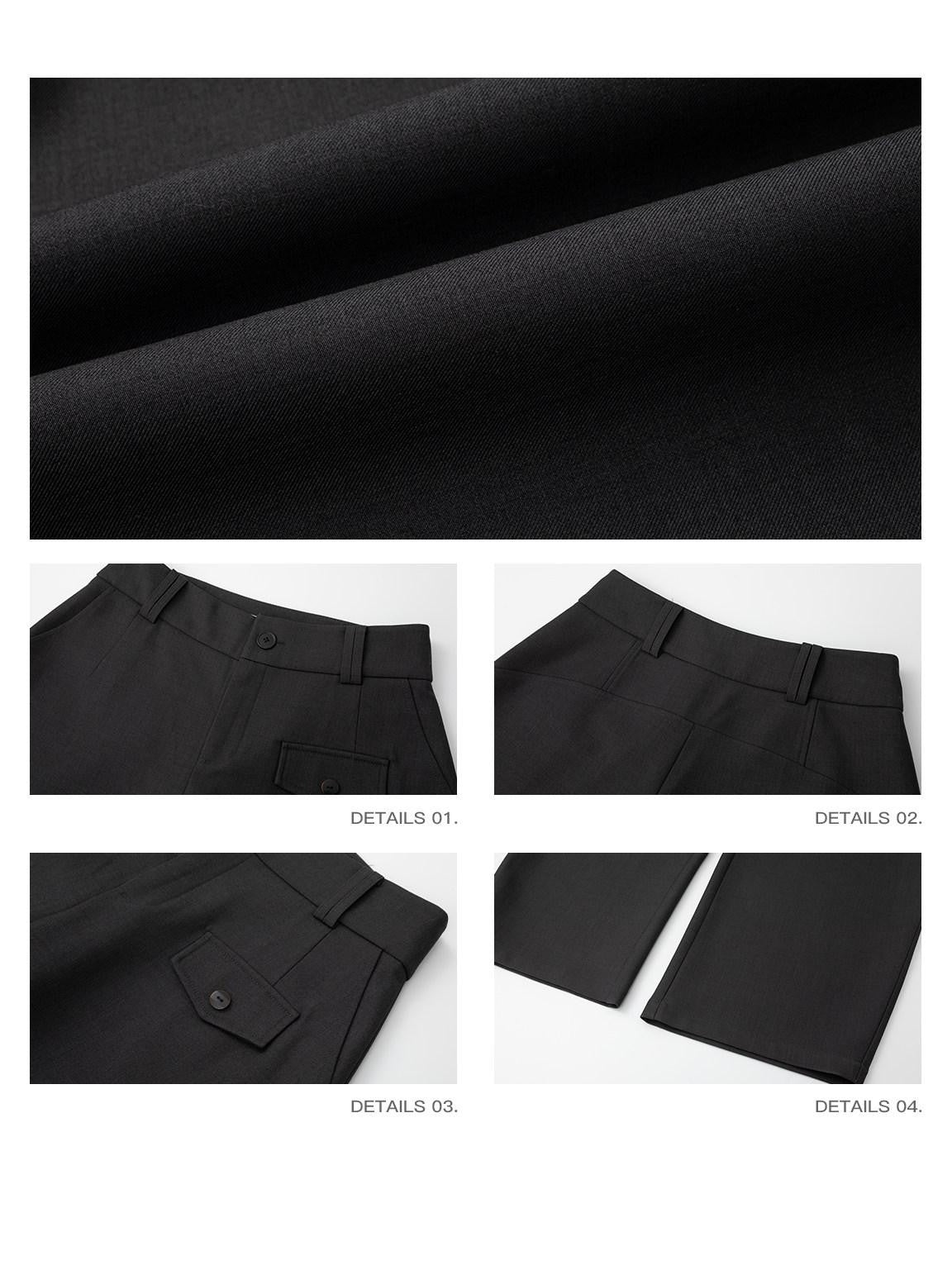 iamxiaa Two Tone 3d Pocket Flap Clean Minimal Rounded Curved Cut Women&