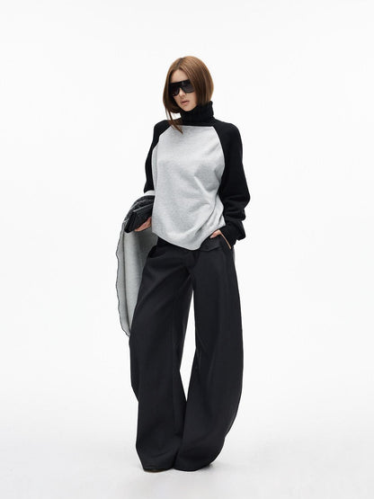 iamxiaa Two Tone 3d Pocket Flap Clean Minimal Rounded Curved Cut Women&