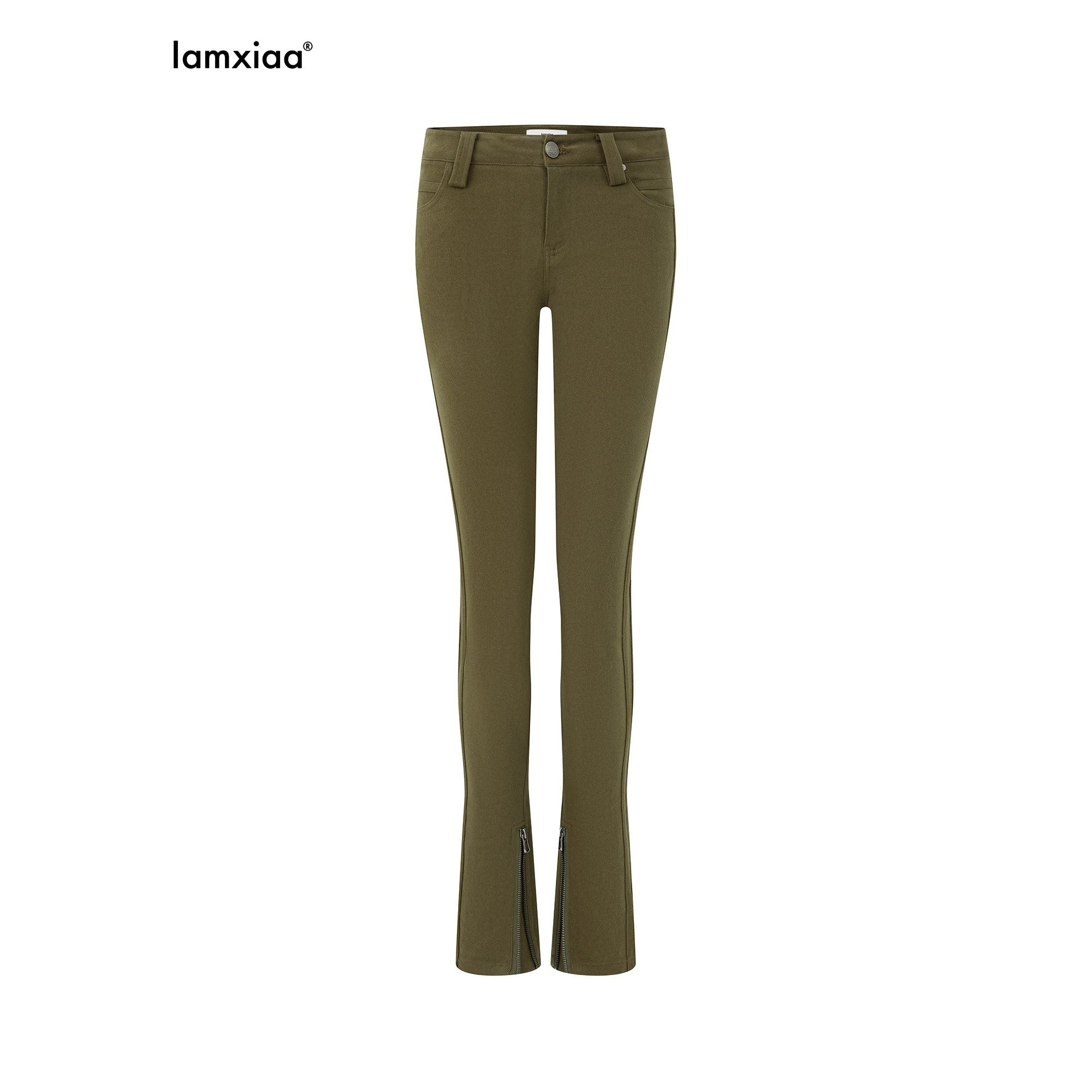 iamxiaa_Two_Tone_Back_Waist_Pleat_Ankle_Zip_Low_Rise_Women&