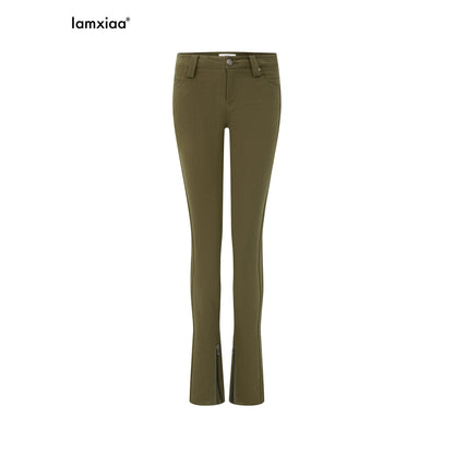 iamxiaa_Two_Tone_Back_Waist_Pleat_Ankle_Zip_Low_Rise_Women&