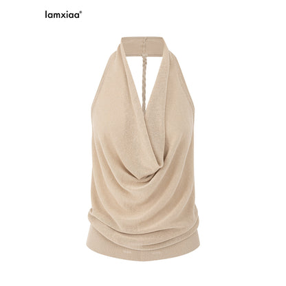 iamxiaa_Two_Tone_Braided_Halter_Cowl_Backless_Women&