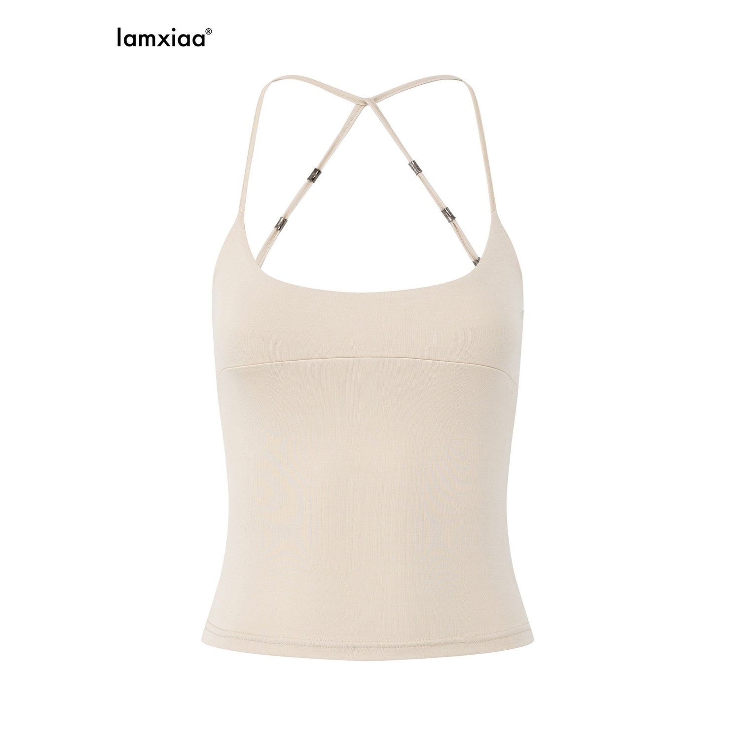iamxiaa_Two_Tone_Crisscross_Open_Back_Metal_Trim_U_Neck_Women&
