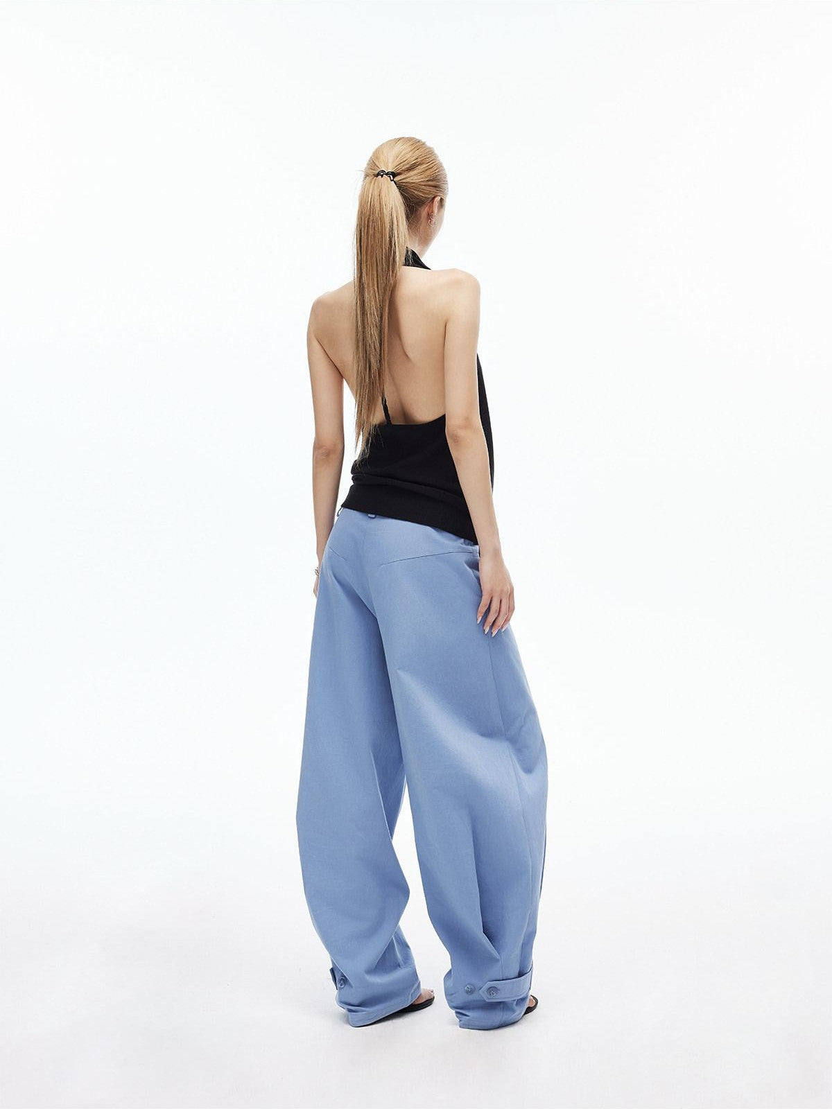 iamxiaa Two Tone Curved Hem Low Waist Women&