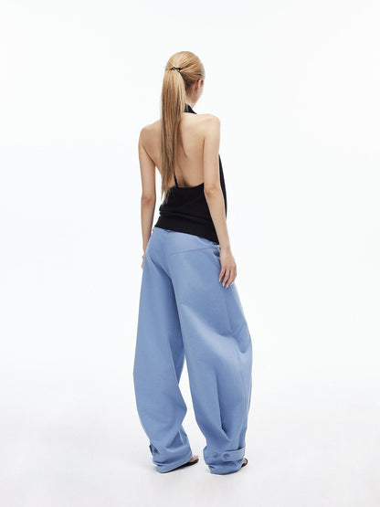 iamxiaa Two Tone Curved Hem Low Waist Women&