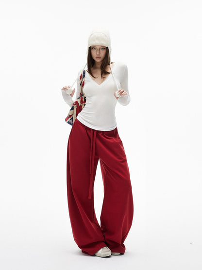 iamxiaa Two Tone Deep V Thumbhole Slim Stretch Knit Women&
