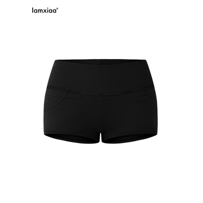 iamxiaa_Two_Tone_Foldable_Hem_Ribbed_Panel_Slimming_Hip_Hugging_Women&