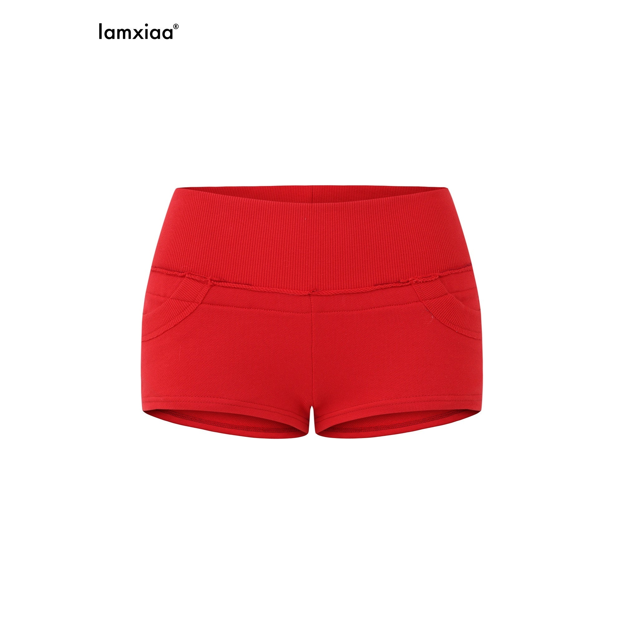 iamxiaa_Two_Tone_Foldable_Hem_Ribbed_Panel_Slimming_Hip_Hugging_Women&
