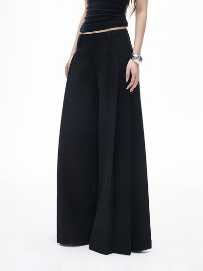 iamxiaa Two Tone Pressed Wide Pleats No Waistband Women&
