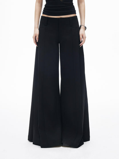 iamxiaa Two Tone Pressed Wide Pleats No Waistband Women&