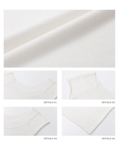 iamxiaa Two Tone Reversible Wide Crew Neck Ribbed Hem Women&