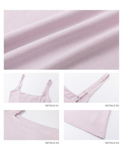 iamxiaa Two Tone Square Neck Adjustable Straps Slim Fit Women&