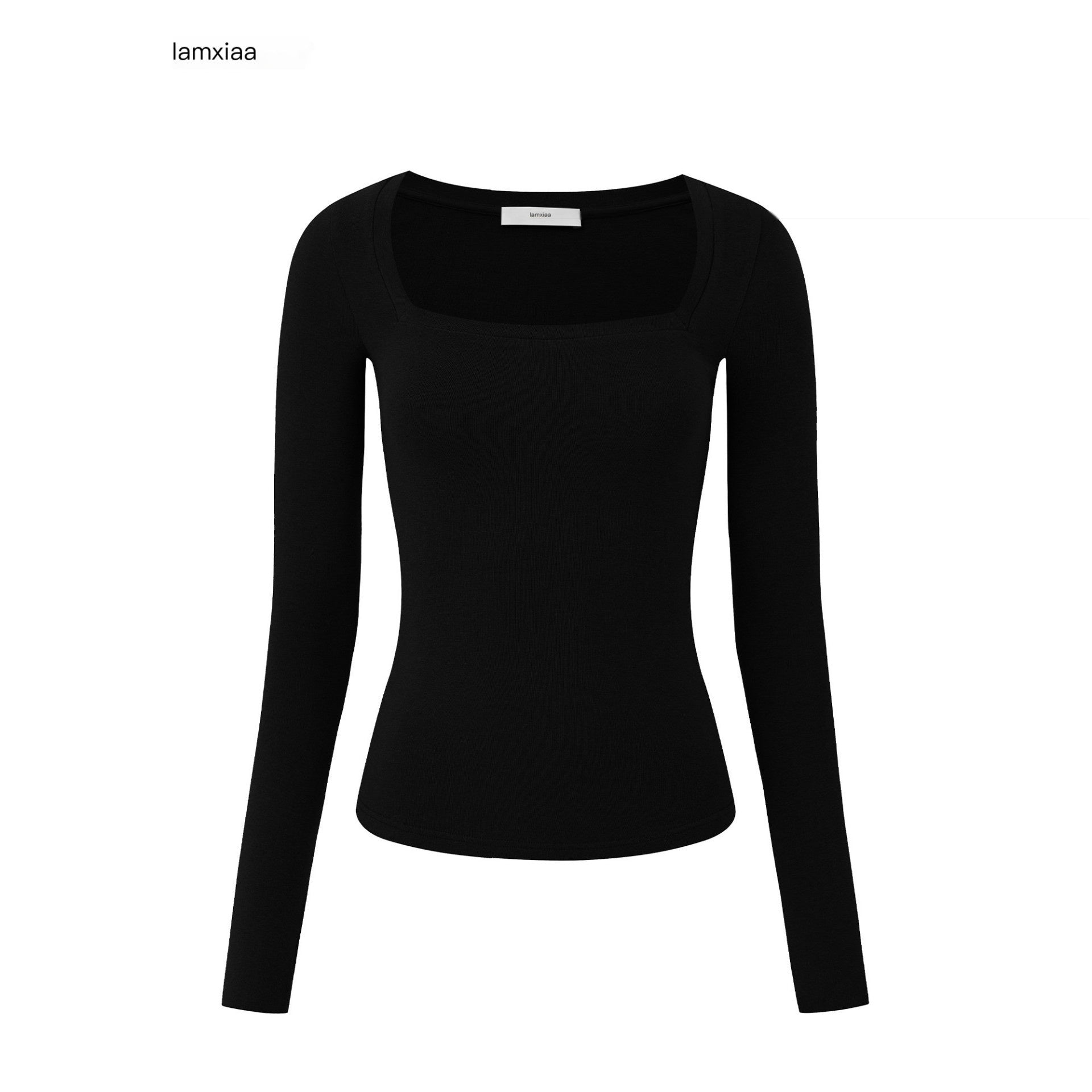 iamxiaa_Two_Tone_Square_Neck_Slim_Thumbhole_Women&